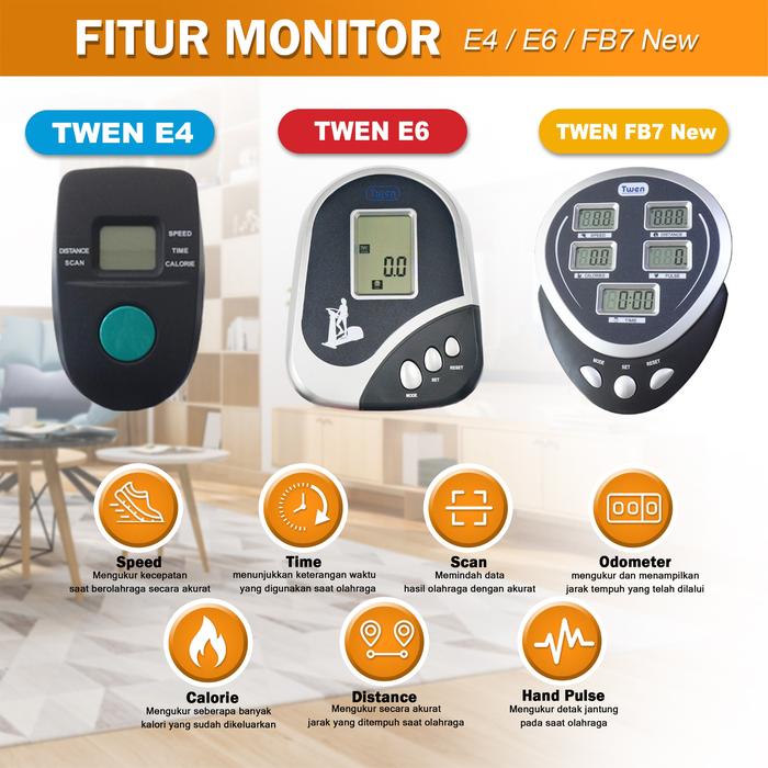 Twen FB7 Putih Elliptical Bike Tracer Cross Trainer Orbitrack Alat Fitness - FB7 New Gambar produk 2