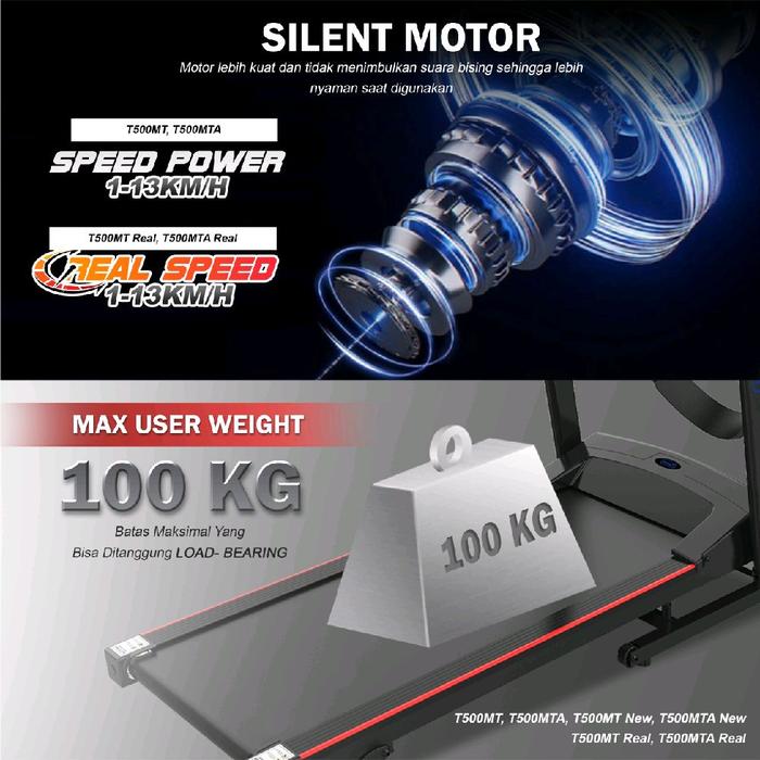 TWEN T500MT Real Treadmill Listrik Multifungsi Gambar produk 7