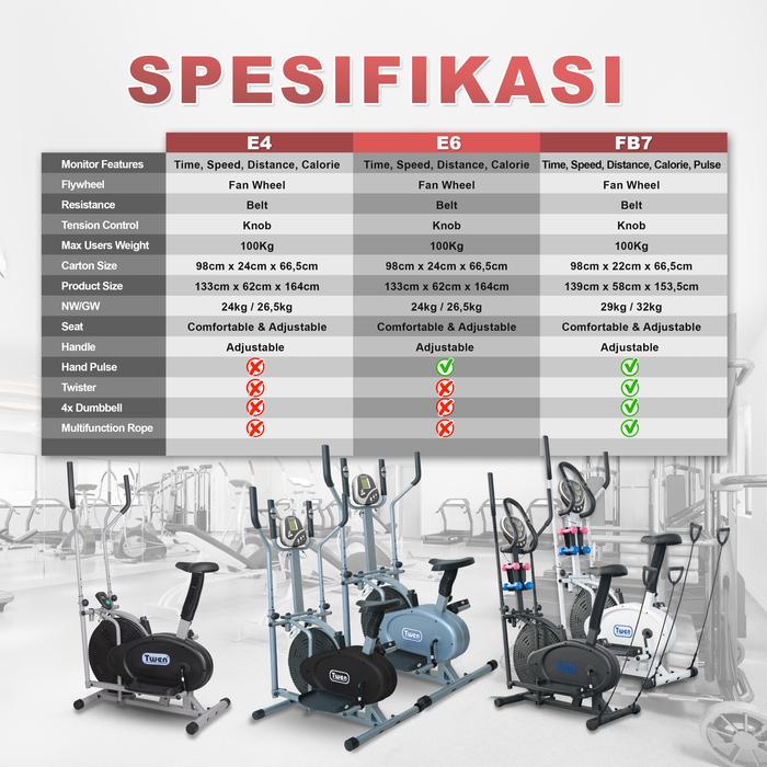 Twen E4N Orbitrack Tracer Elliptical Bike Gambar produk 5