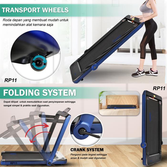TWEN RP11 Biru Running Pad Treadmill Listrik Gambar produk 7