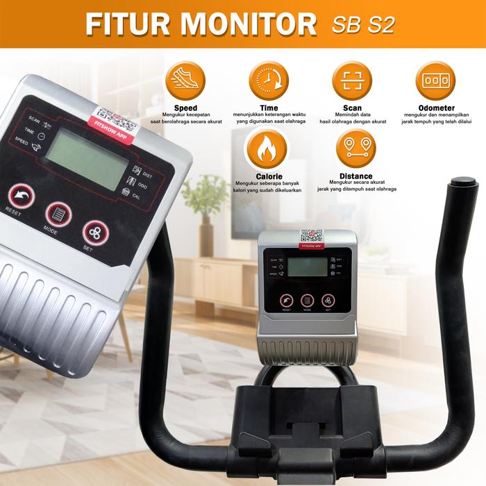Twen S2 White Spin Bike Gambar produk 2