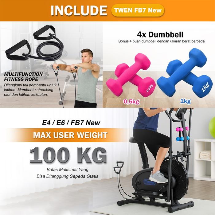 Twen E4N Orbitrack Tracer Elliptical Bike Gambar produk 2