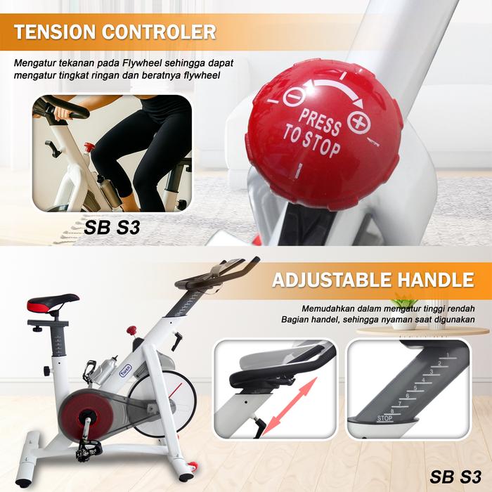 Twen S3 White + App Spin Bike Gambar produk 4