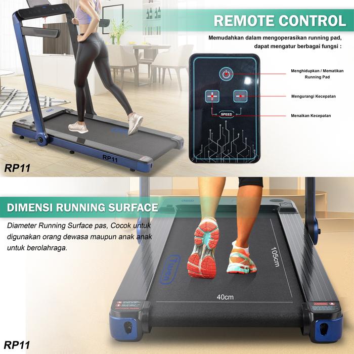 TWEN RP11 Merah Running Pad Treadmill Listrik Gambar produk 3
