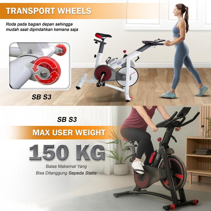 Twen S3 Black + App Spin Bike Gambar produk 5