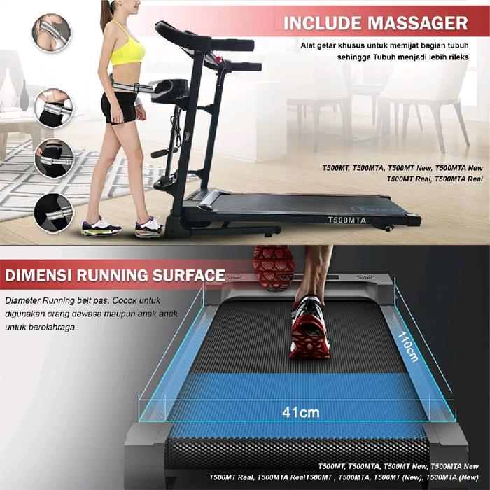 TWEN T500MT Real Treadmill Listrik Multifungsi Gambar produk 6