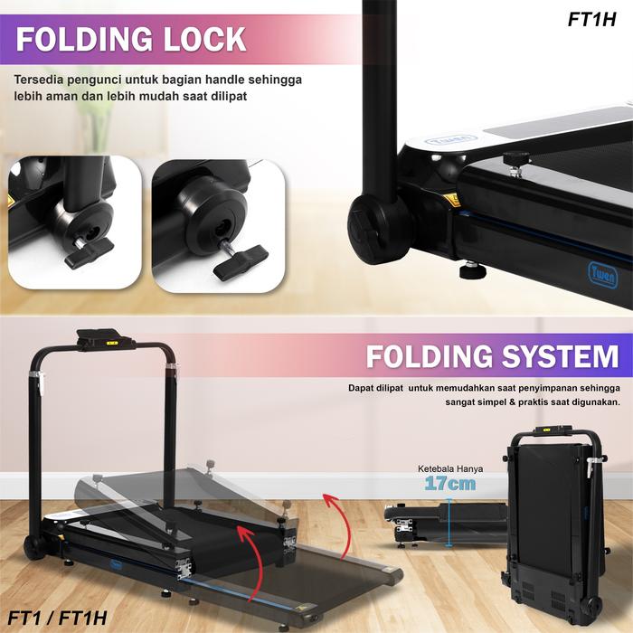 TWEN FT1H Running Pad Treadmill Listrik Gambar produk 5