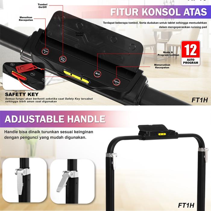 TWEN FT1H Running Pad Treadmill Listrik Gambar produk 7
