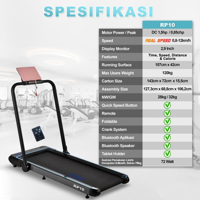 TWEN RP10 Running Pad Treadmill Listrik Gambar produk 8