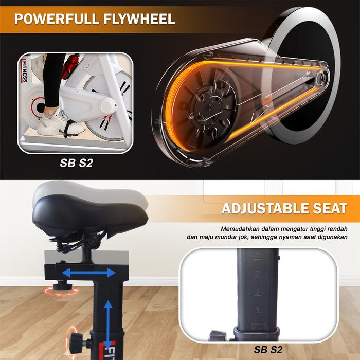 Twen S2 Black + App Spin Bike Gambar produk 6