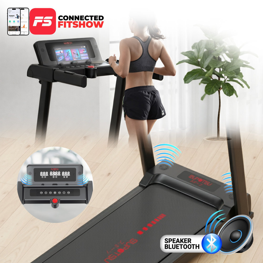 SUPOTSU Michi Hitam Treadmill Listrik Gambar produk 5