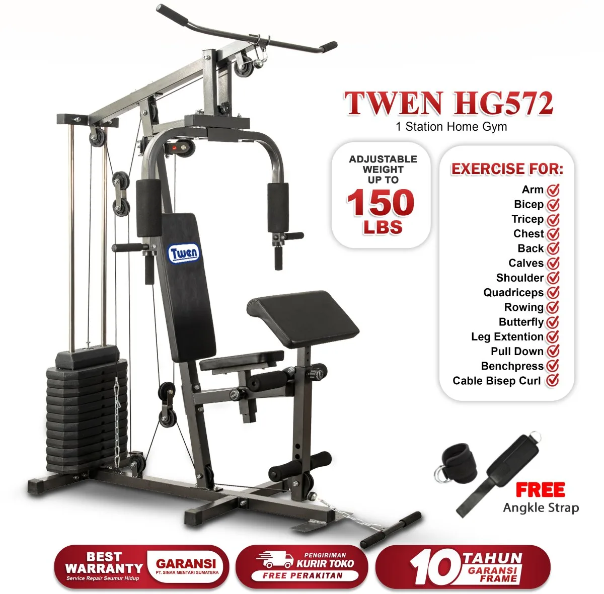 TWEN HG572 Alat Fitness Home Gym 1 Sisi