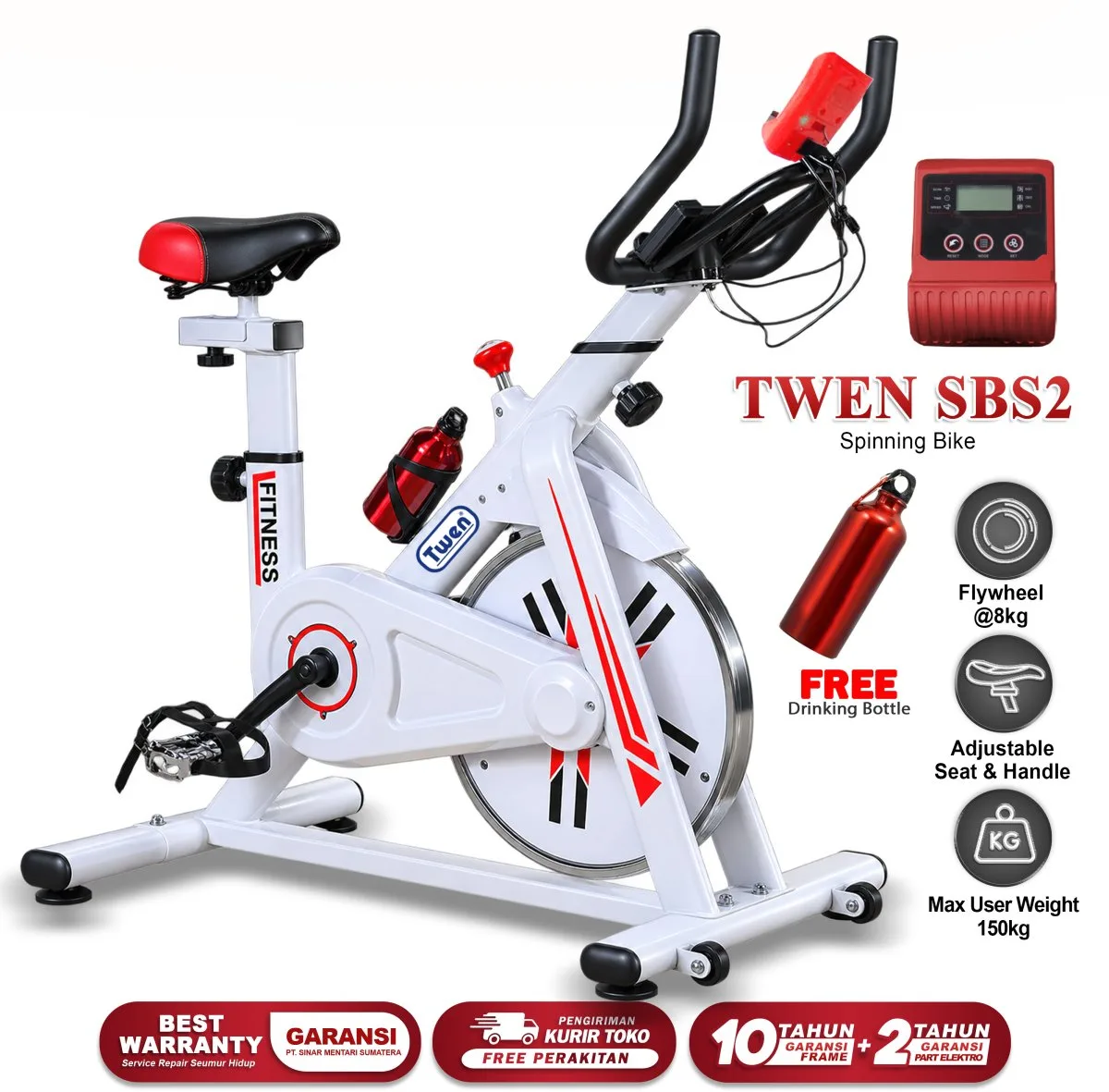Twen SB S2 Hitam Spin Bike Sepeda Kardio Statis Fitness Alat