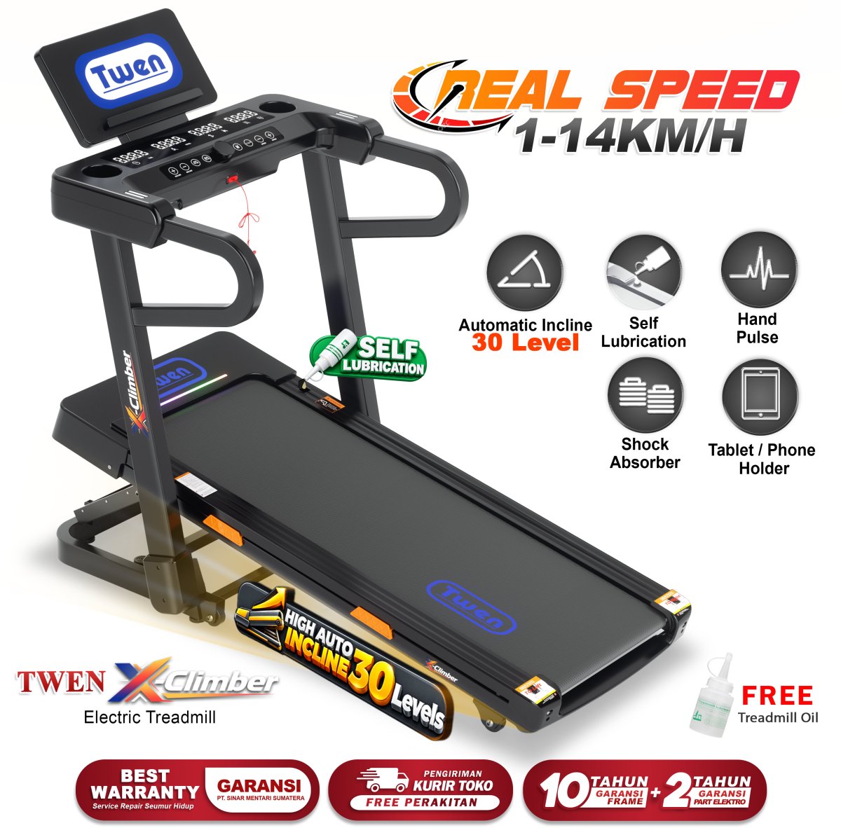 TWEN X-Climber Treadmill Listrik