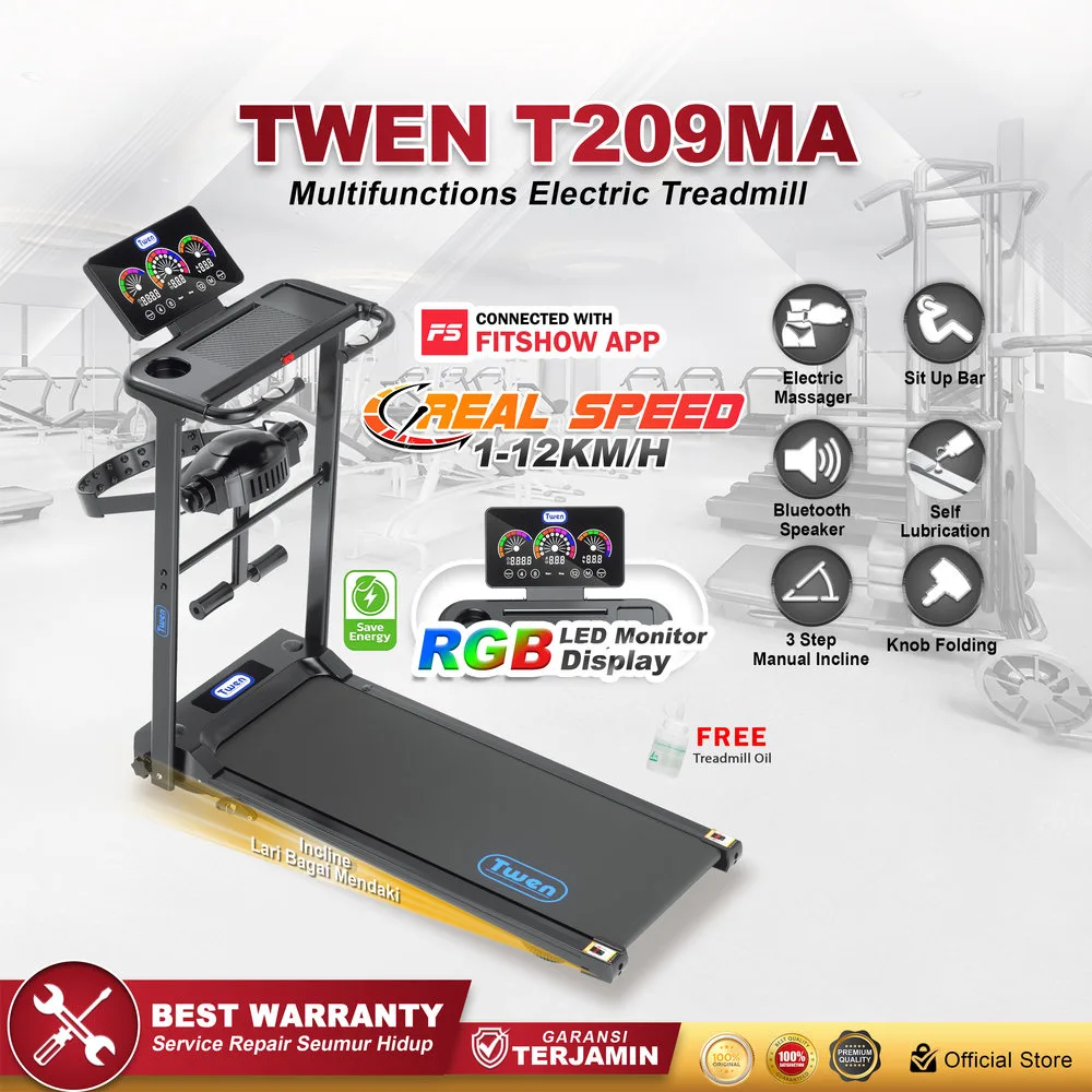 TWEN T209MA Treadmil Listrik Multifungsi