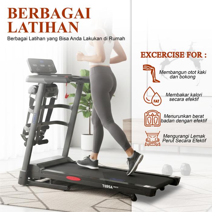 TWEN T695A Multi Treadmill Listrik Multifungsi Treadmill Portable Treadmill Multifungsi Treadmil Lipat Alat Olahraga Gambar produk 7