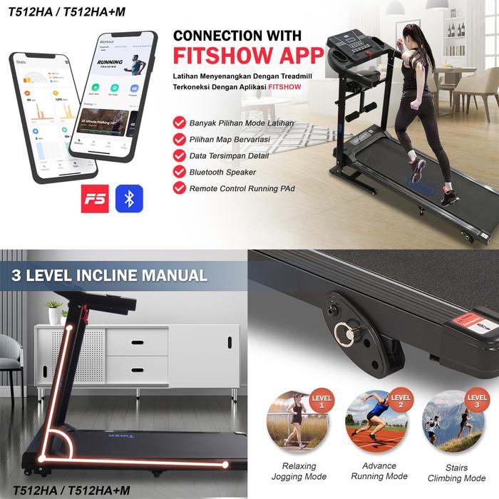 TWEN T512HA Treadmill Listrik Multifungsi Gambar produk 3
