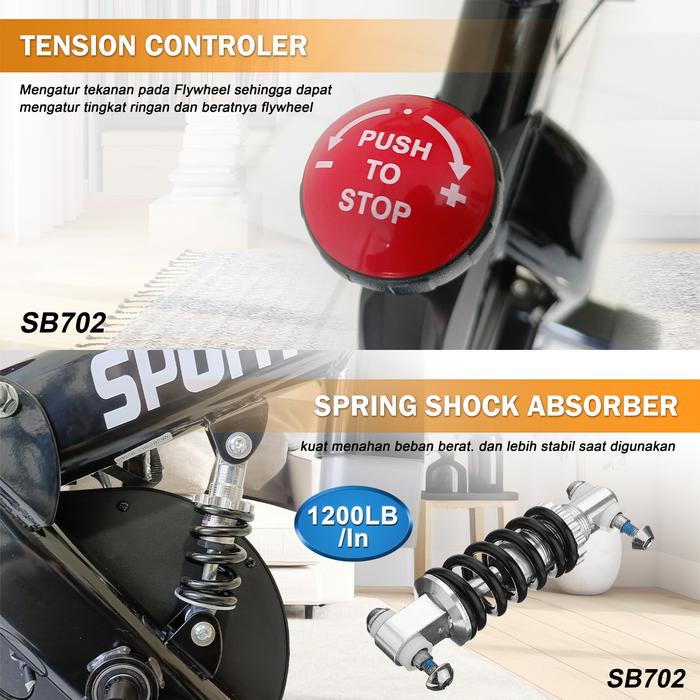 Twen SB701 Blue Spinning Bike Gambar produk 3