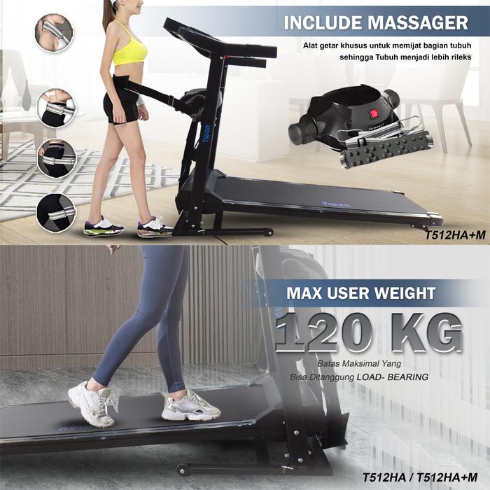 TWEN T512HA Treadmill Listrik Multifungsi Gambar produk 7