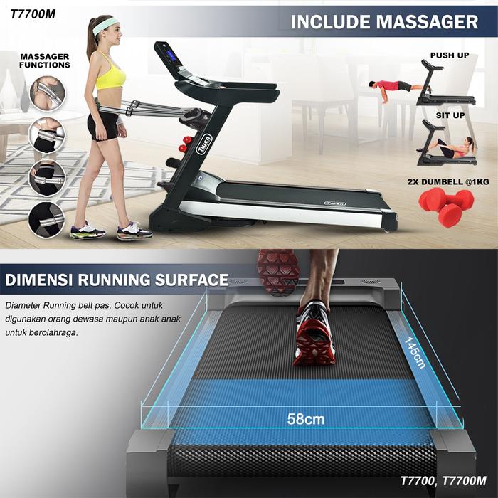 TWEN T7700M Treadmill Listrik Multifungsi Gambar produk 7