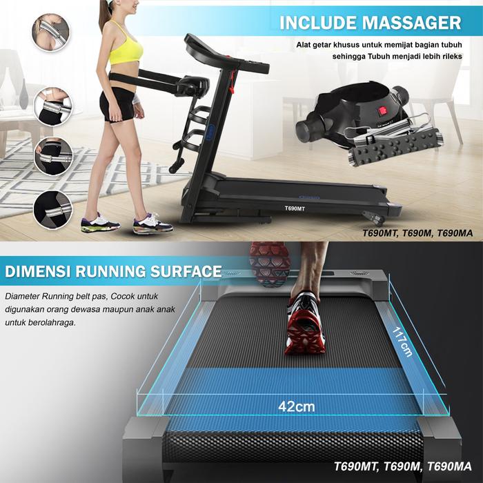 TWEN T690MT Treadmill Listrik Multifungsi Gambar produk 7