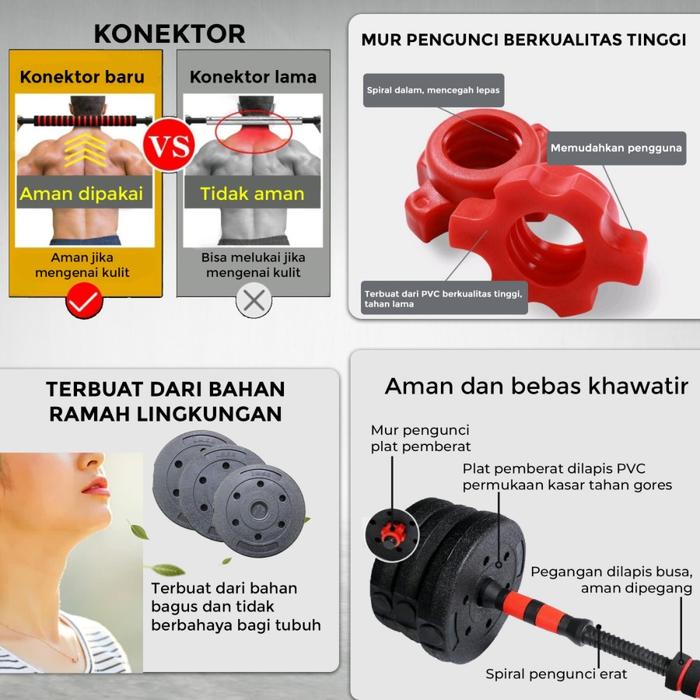 TWEN Dumbbell Set 10kg Gambar produk 5