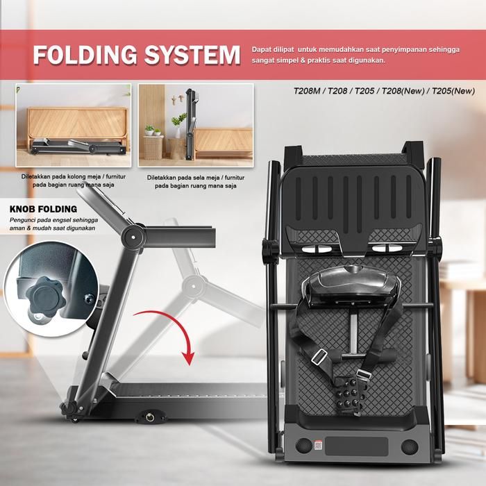 TWEN T208 Ultra Treadmil Listrik Treadmill Portable Multifungsi Gambar produk 2