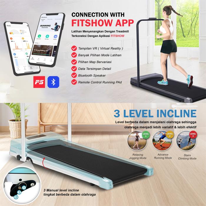 TWEN RP9HPro Black Running Pad Treadmill Listrik Gambar produk 3