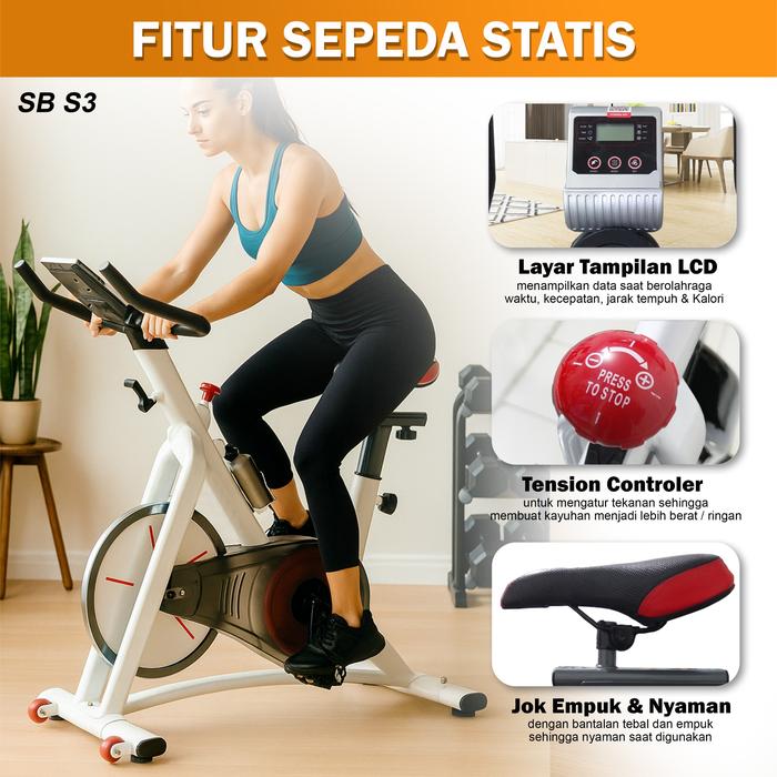 Twen S3 Black Spin Bike Gambar produk 6