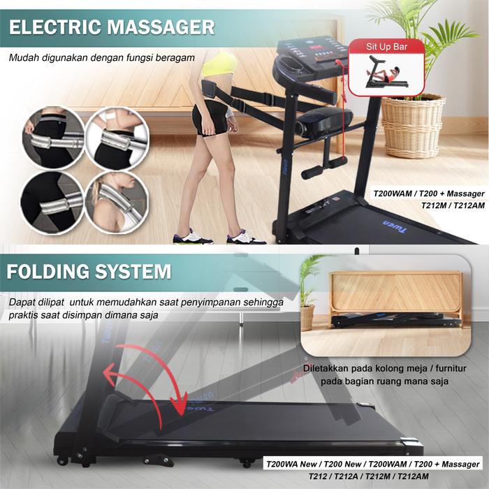 TWEN T200 Real Treadmil Listrik Gambar produk 6