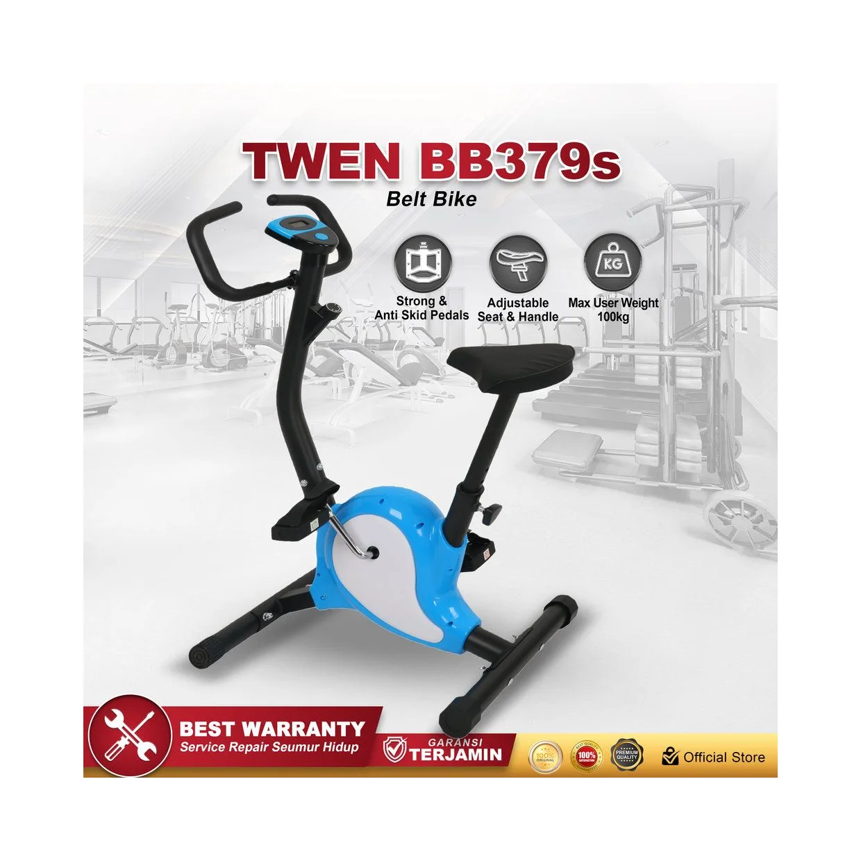 Twen BB379s Blue Belt Bike New Big Exercise Fitness Alat