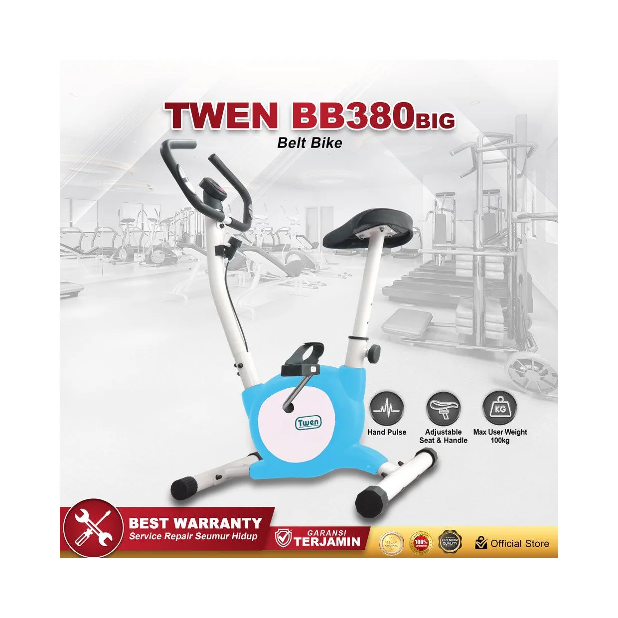 Twen BB380BIG Blue Belt Bike New Big Exercise Fitness Alat