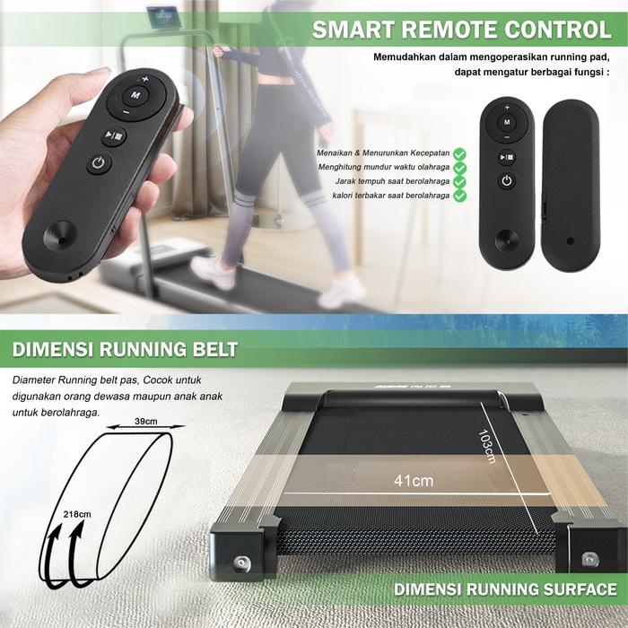 Twen RP8HPlus Sky Blue Running Pad Treadmill Listrik Gambar produk 6