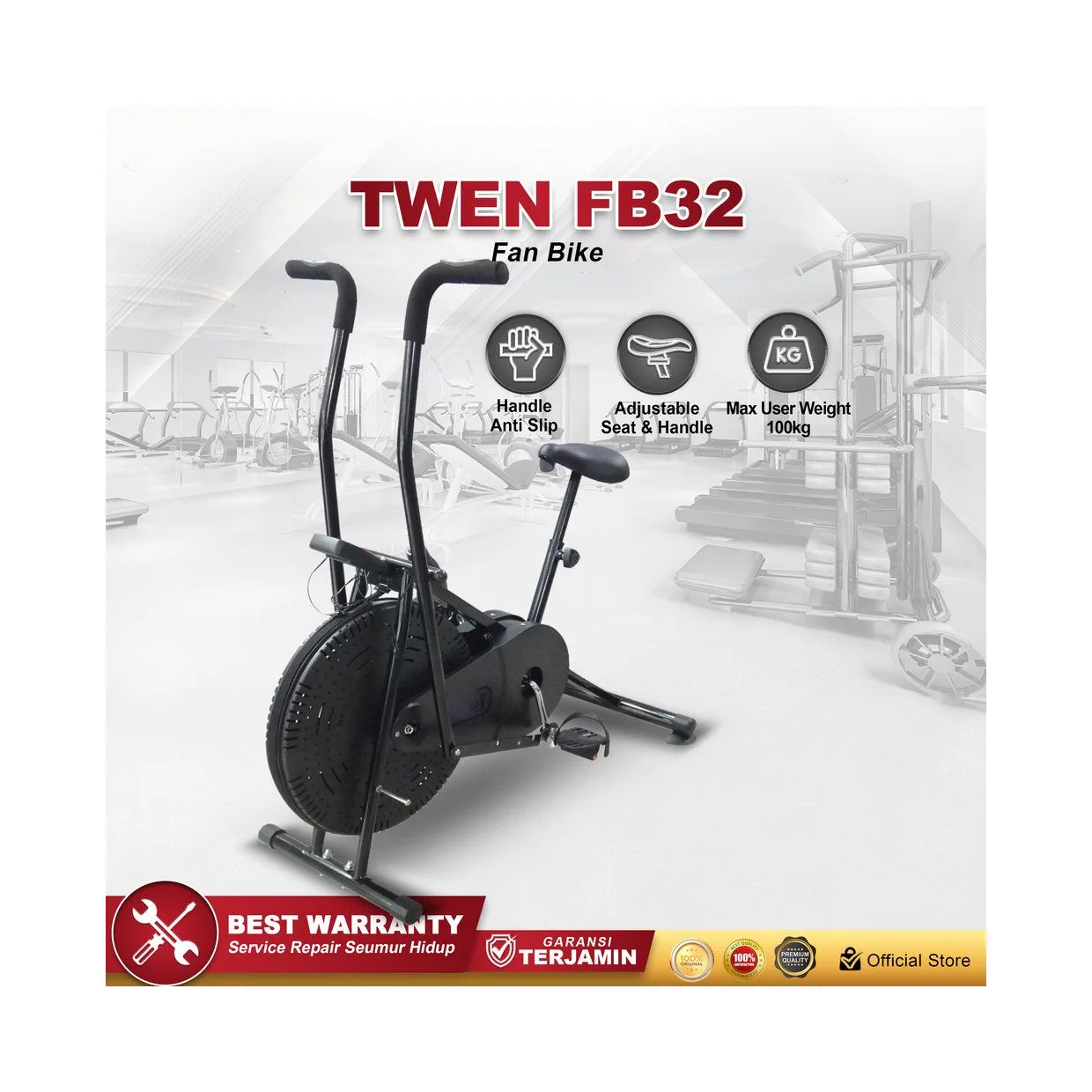Fan Bike TWEN FB32 Platinum Sepeda Statis Orbitrack