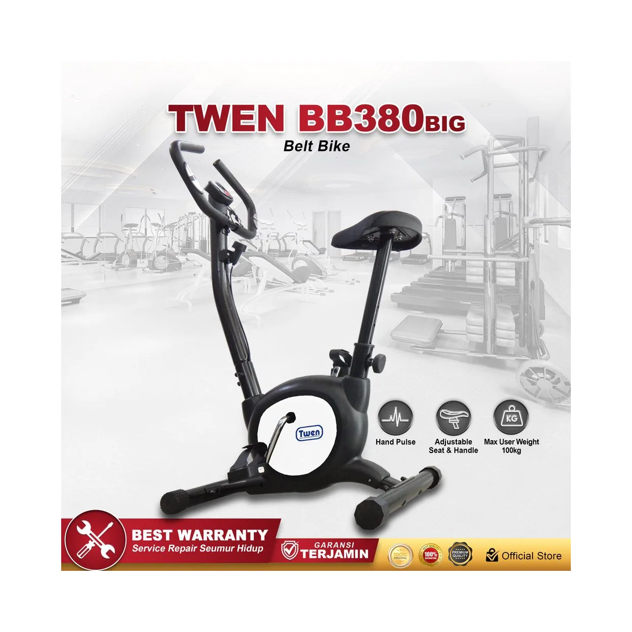 Twen BB380 BIG Black Belt Bike New Exercise Fitness Alat
