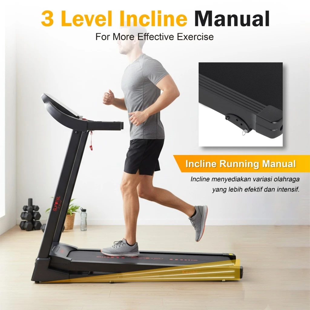 SUPOTSU Kenbi Black Multi Treadmill Listrik Gambar produk 4