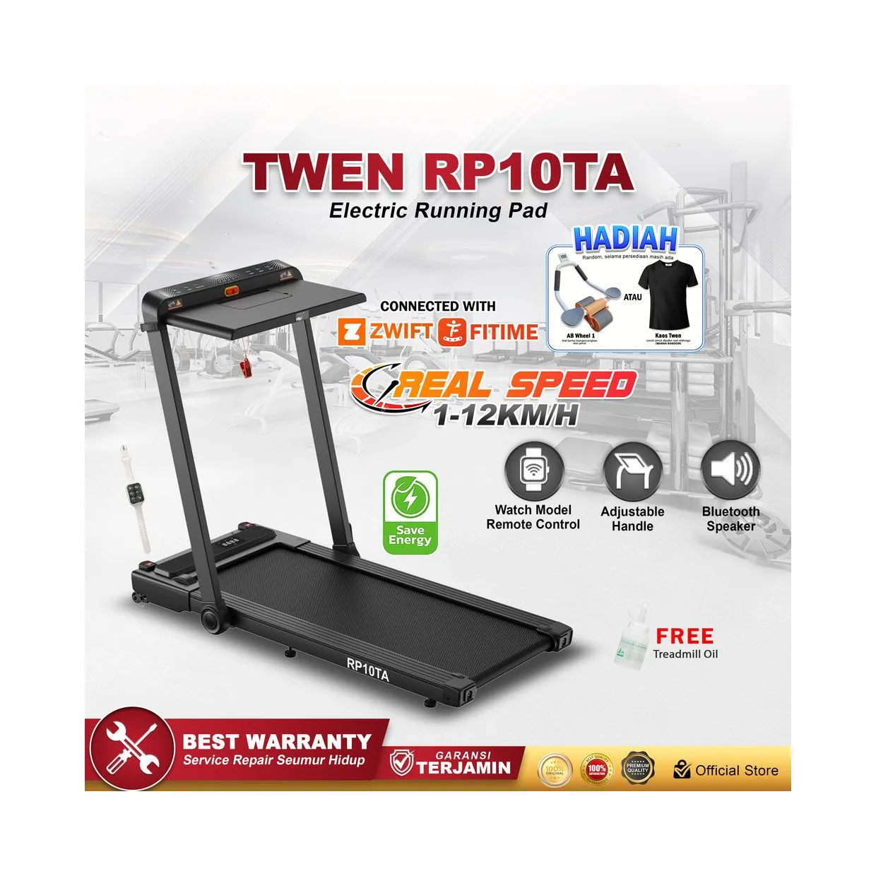 TWEN RP10 TA Running Pad Treadmill Listrik Portable Multifungsi
