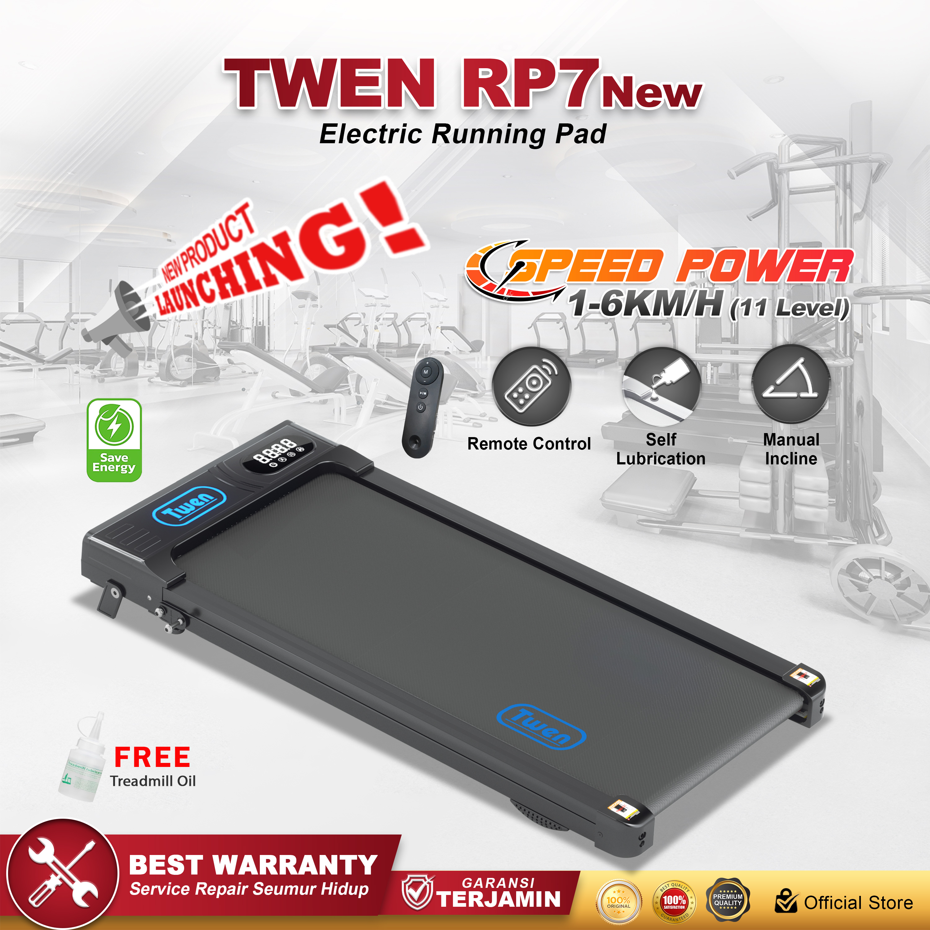 Twen RP7New Running Pad Treadmill Listrik