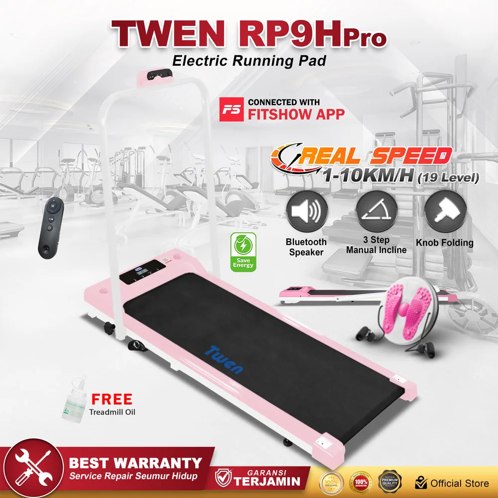 TWEN RP9HPro Pink Running Pad Treadmill Listrik Portable