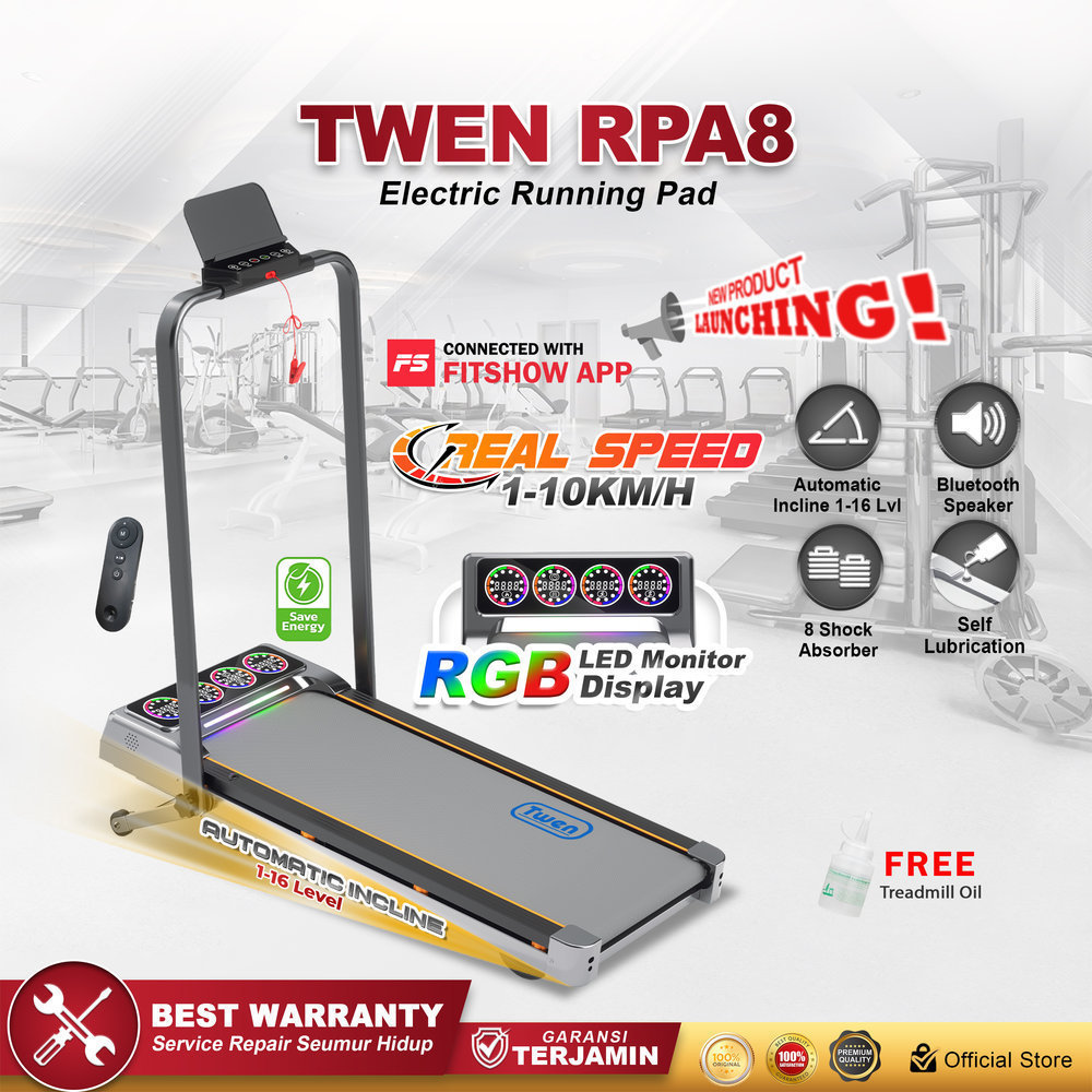 TWEN RPA8 Silver Running Pad Treadmill Listrik