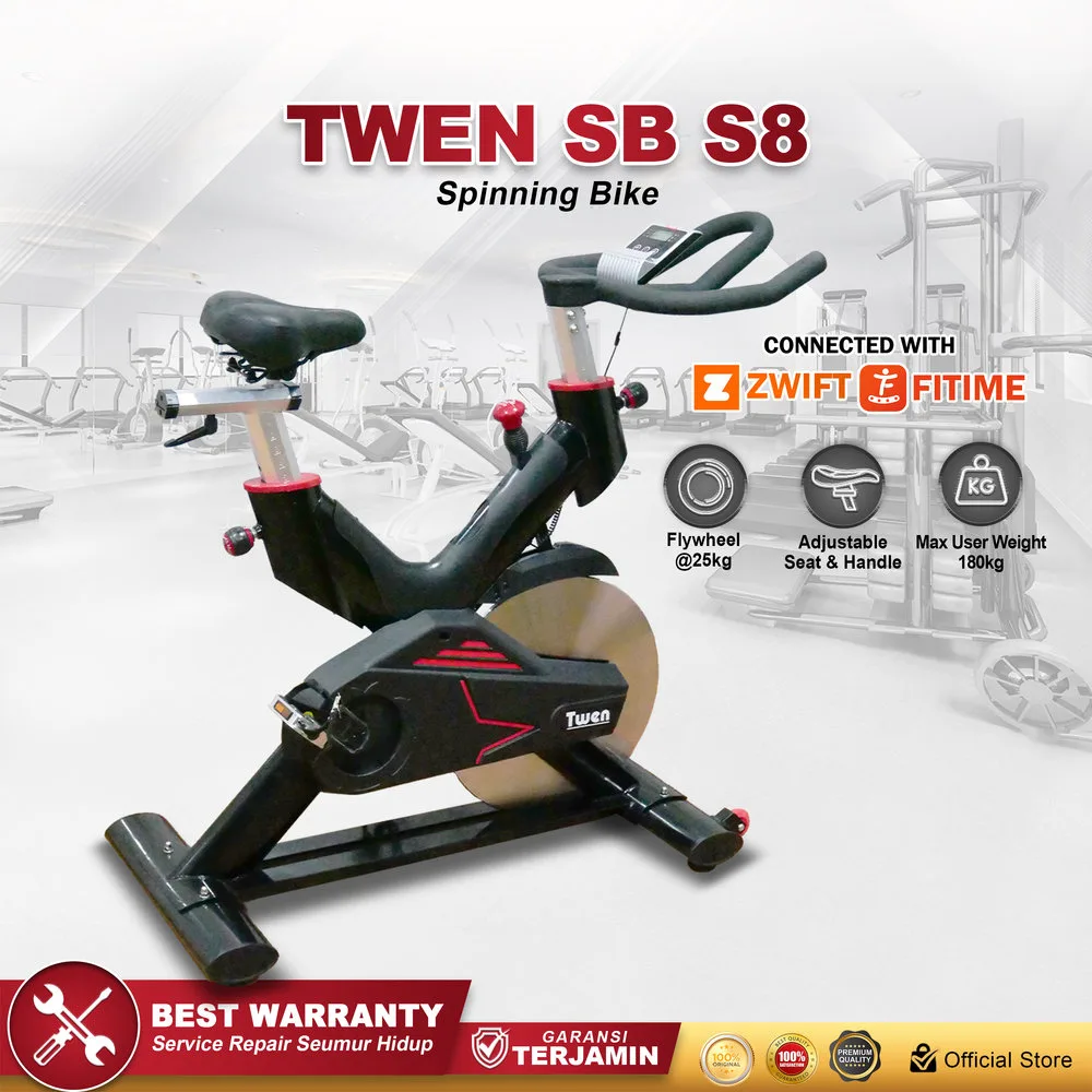 Twen CSB S8 + App Spin Bike Sepeda Kardio Statis Fitness Alat
