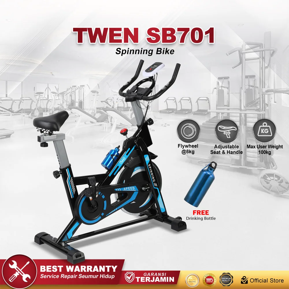 Twen SB701 Blue Spinning Bike Sepeda Kardio Statis Fitness Alat