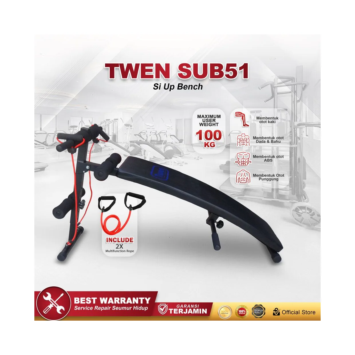 TWEN Sit Up Bench SUB51 alat fitness termurah