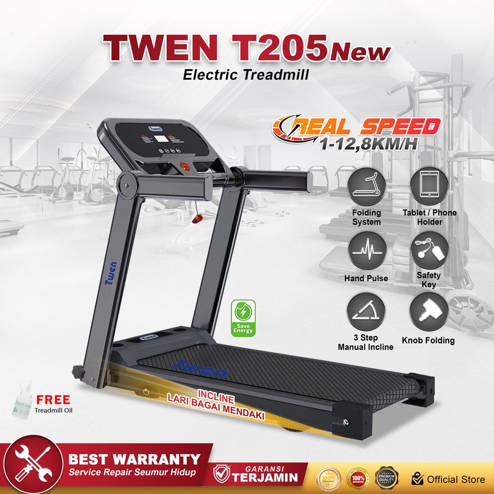 TWEN T205 New Treadmil Listrik Treadmill Portable Multifungsi Gambar produk 1