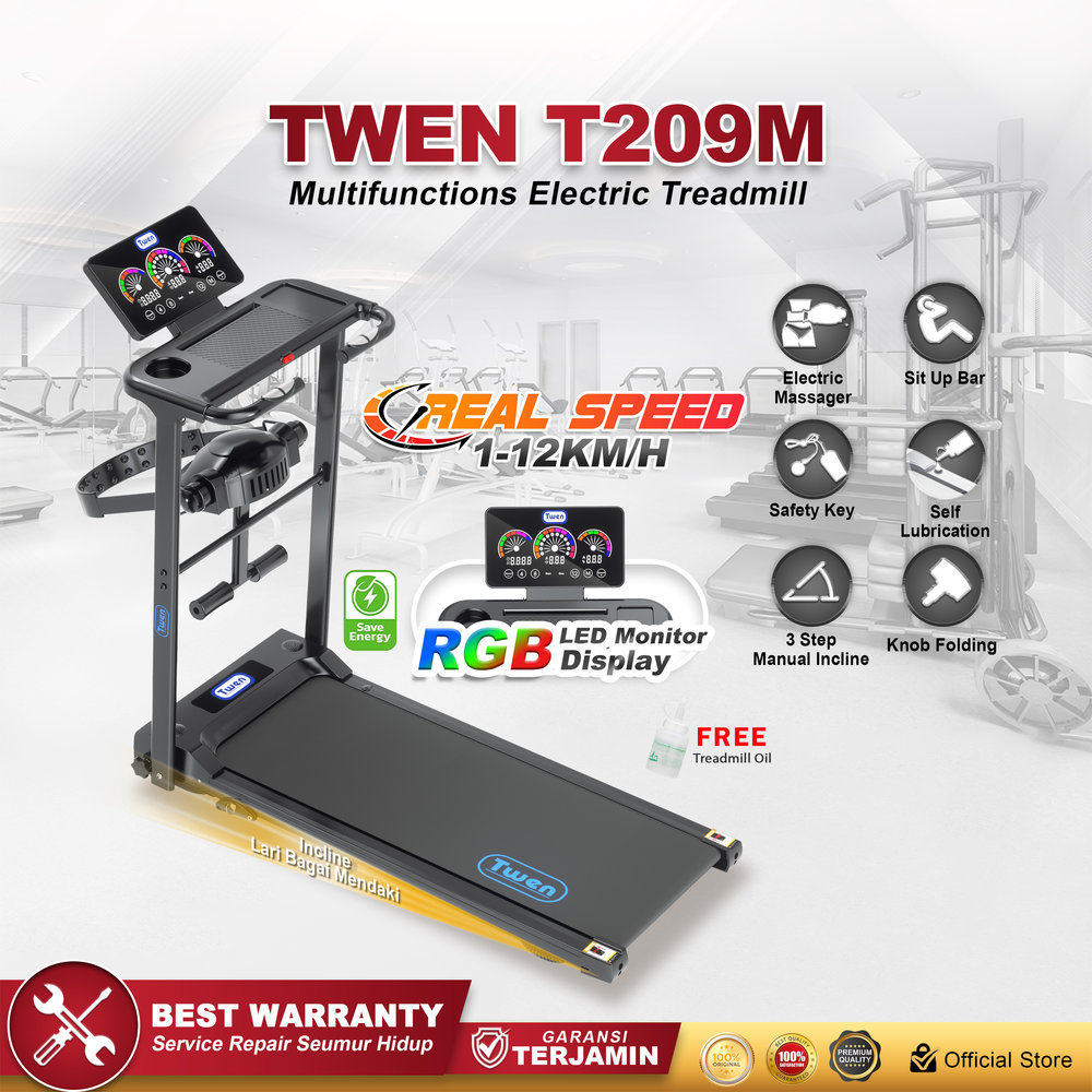 TWEN T209M Treadmil Listrik Multifungsi