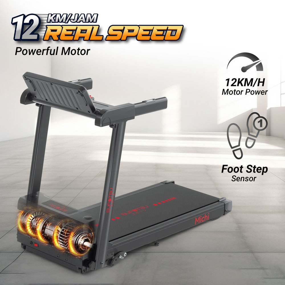 SUPOTSU Michi Silver Multi Treadmill Listrik Gambar produk 3