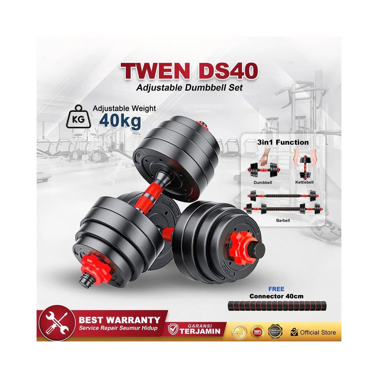 TWEN Dumbbell Set 40kg