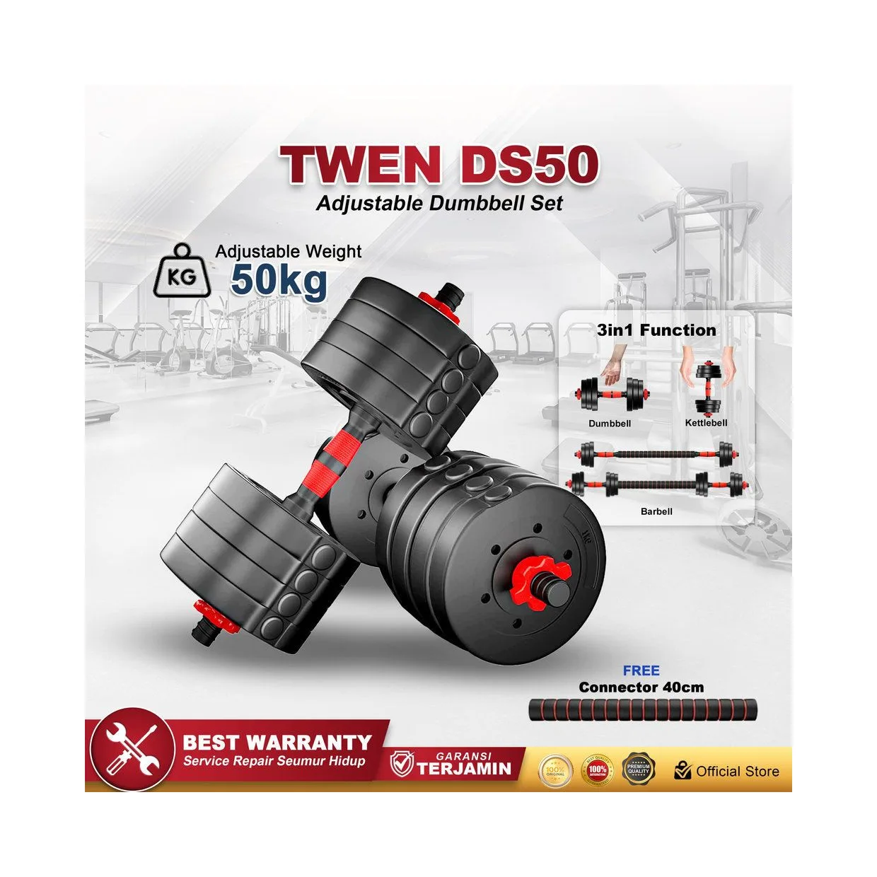 TWEN Dumbbell Set 50kg