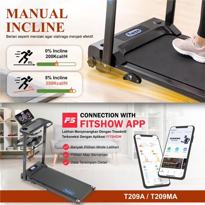 Twen T209 MI Treadmill Listrik Portable Multifungsi Treadmil Gambar produk 4