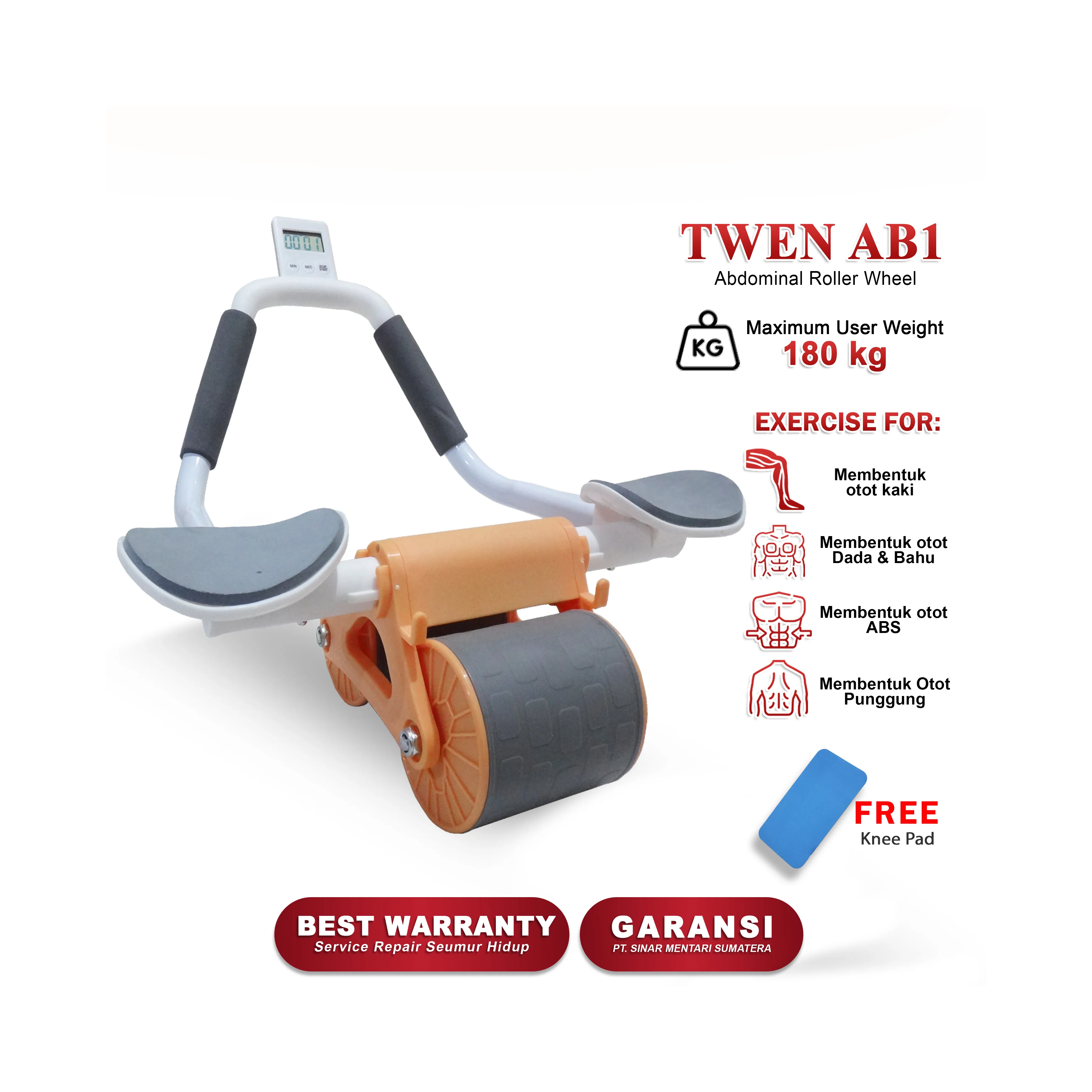 TWEN Ab Wheel 1 Roller Wheels